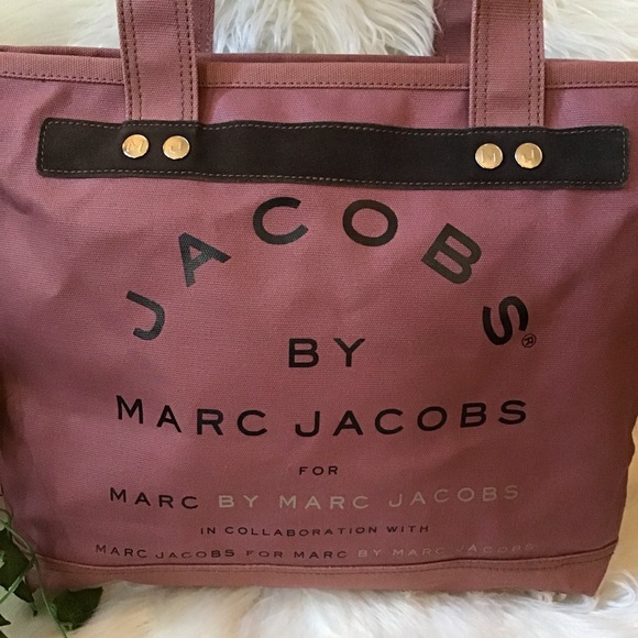 Marc Jacobs Mauve Canvas Tote Bag NEW - Picture 2 of 10